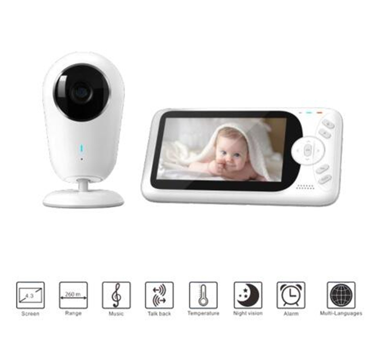 Home Security Cameras Wireless - Bezprzewodowa niania elektroniczna 4,3 cala 1080P