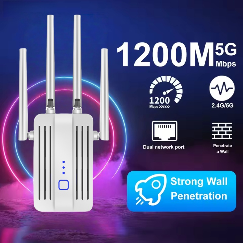 Home Security Bundle - Wzmacniacz WiFi 1200Mbps, przedłużacz zasięgu WiFi