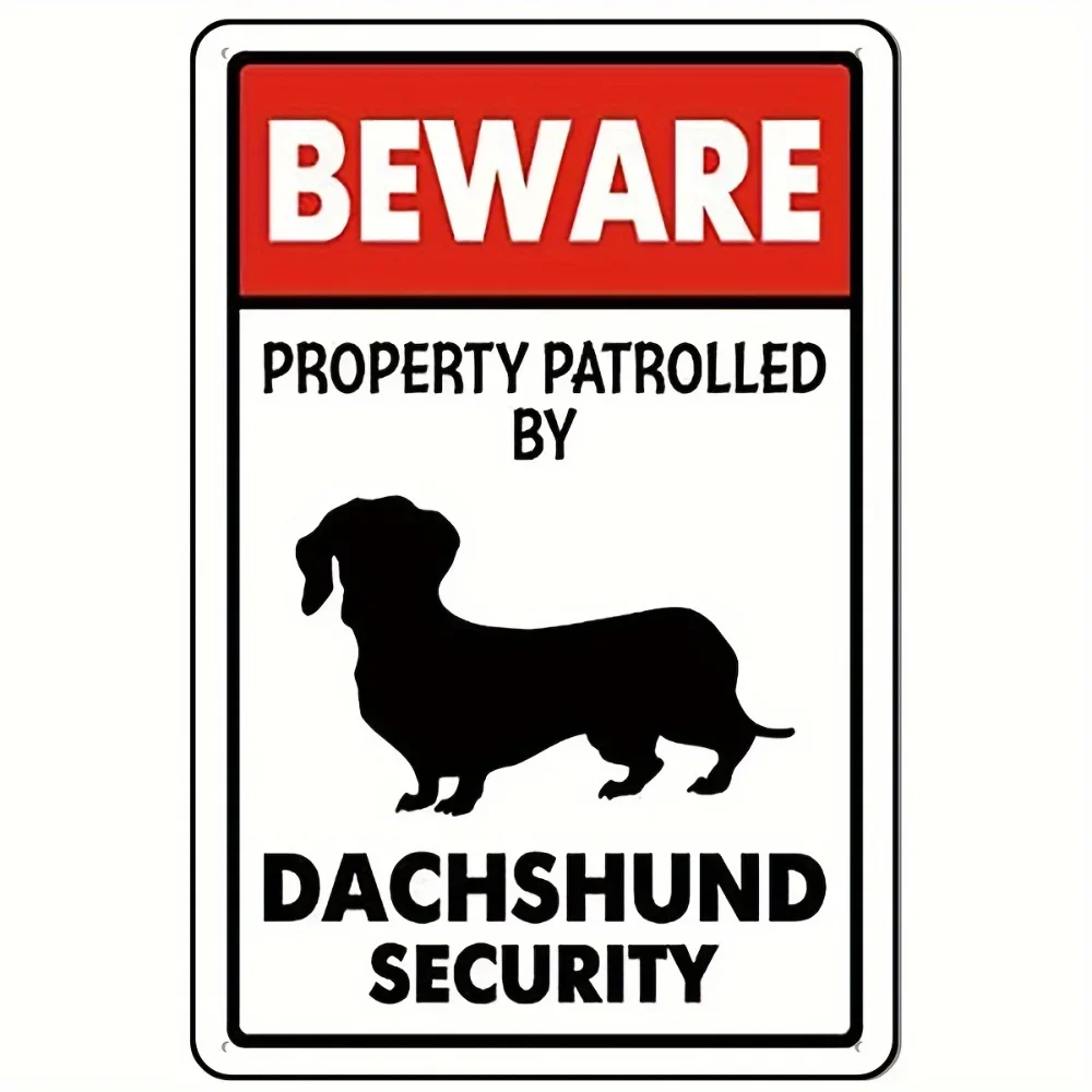 Home Security Bars - Znak Metalowy Ostrzegający Przed Jamnikiem -