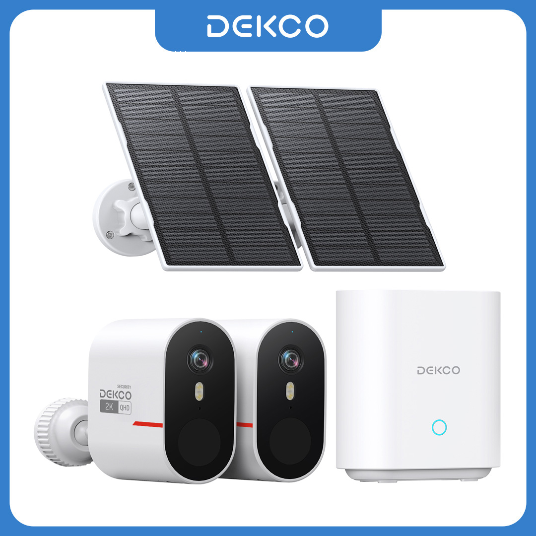 Home Security Outdoor Camera System - Dekco 3MP WiFi Solar Camera System