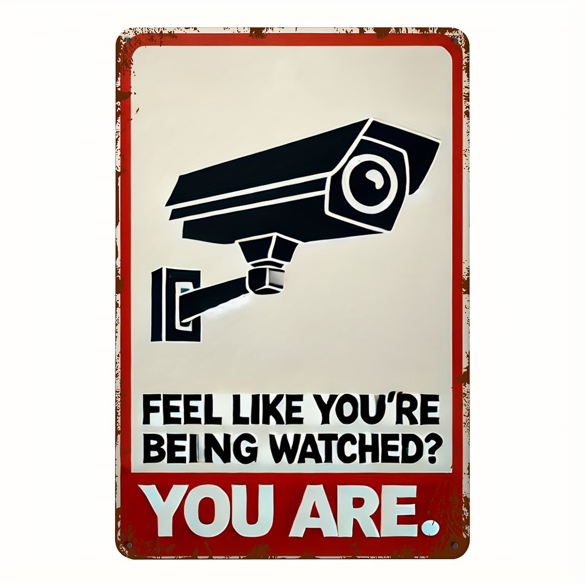 Home Security Quotes - Zabawny metalowy znak ostrzegawczy z kamerą