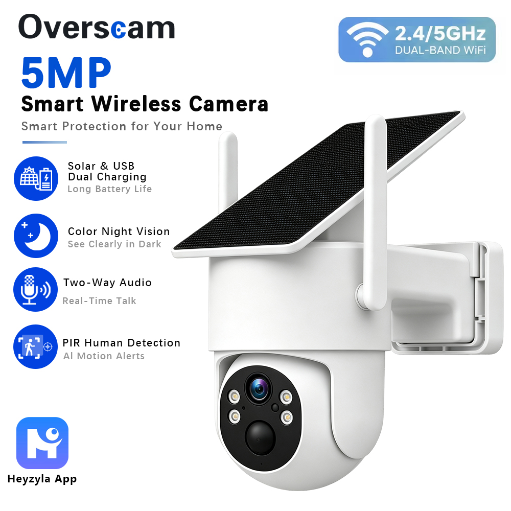 Home Security Cameras Wireless - Kamera PTZ 5MP zasilana energią słoneczną
