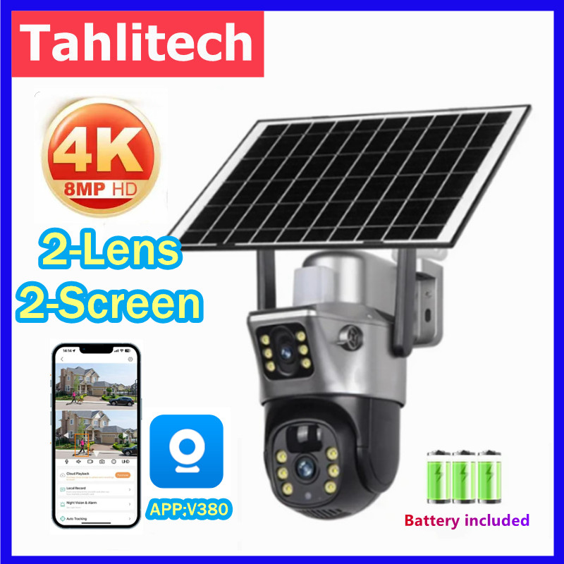 Home Security Cameras Wireless - Tahlitech Solar Camera 4G Sim Outdoor