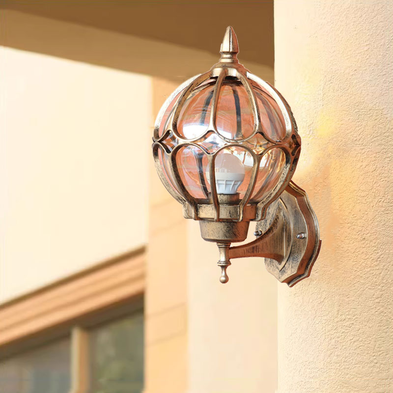 Home Security Yard Sign - Retro Europejska Zewnętrzna Lampa Ścienna Willa
