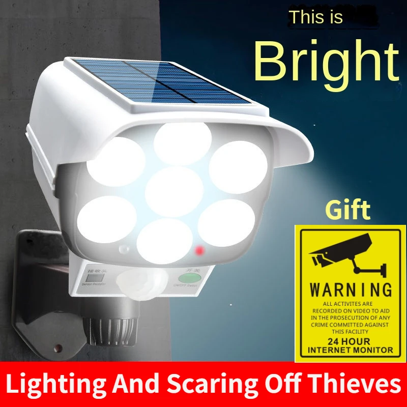 Home Security With Cameras - Zewnętrzna lampa słoneczna z czujnikiem ruchu