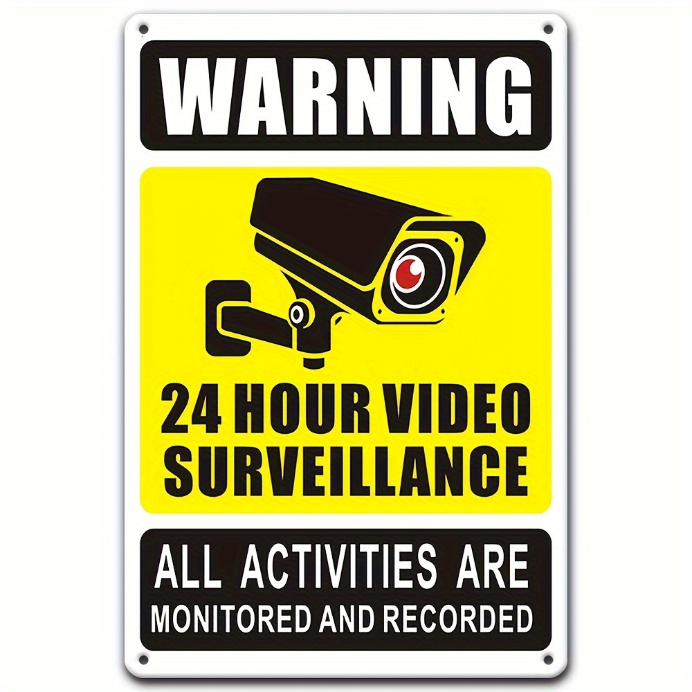 Home Security With Cameras - Znak ostrzegawczy: Nadzór wideo 24/7 -