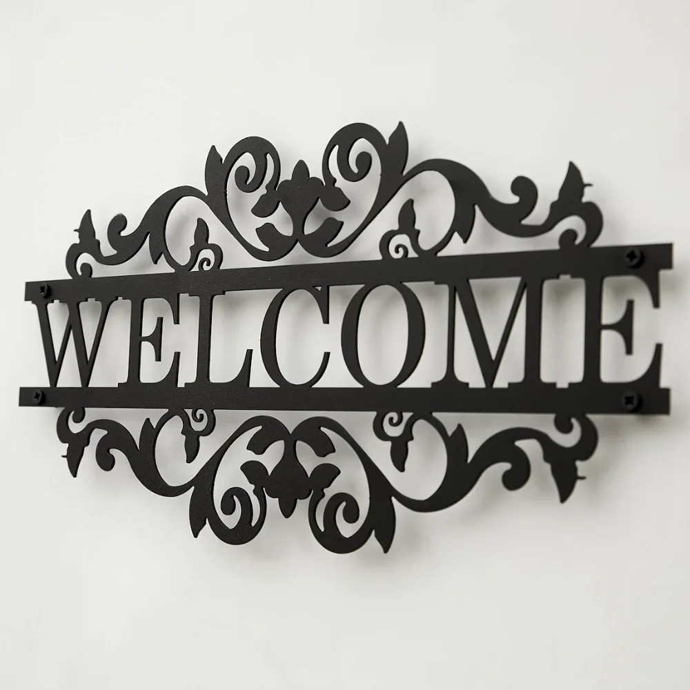 Home Security Yard Sign - Rustykalny metalowy znak powitalny z niestandardowym