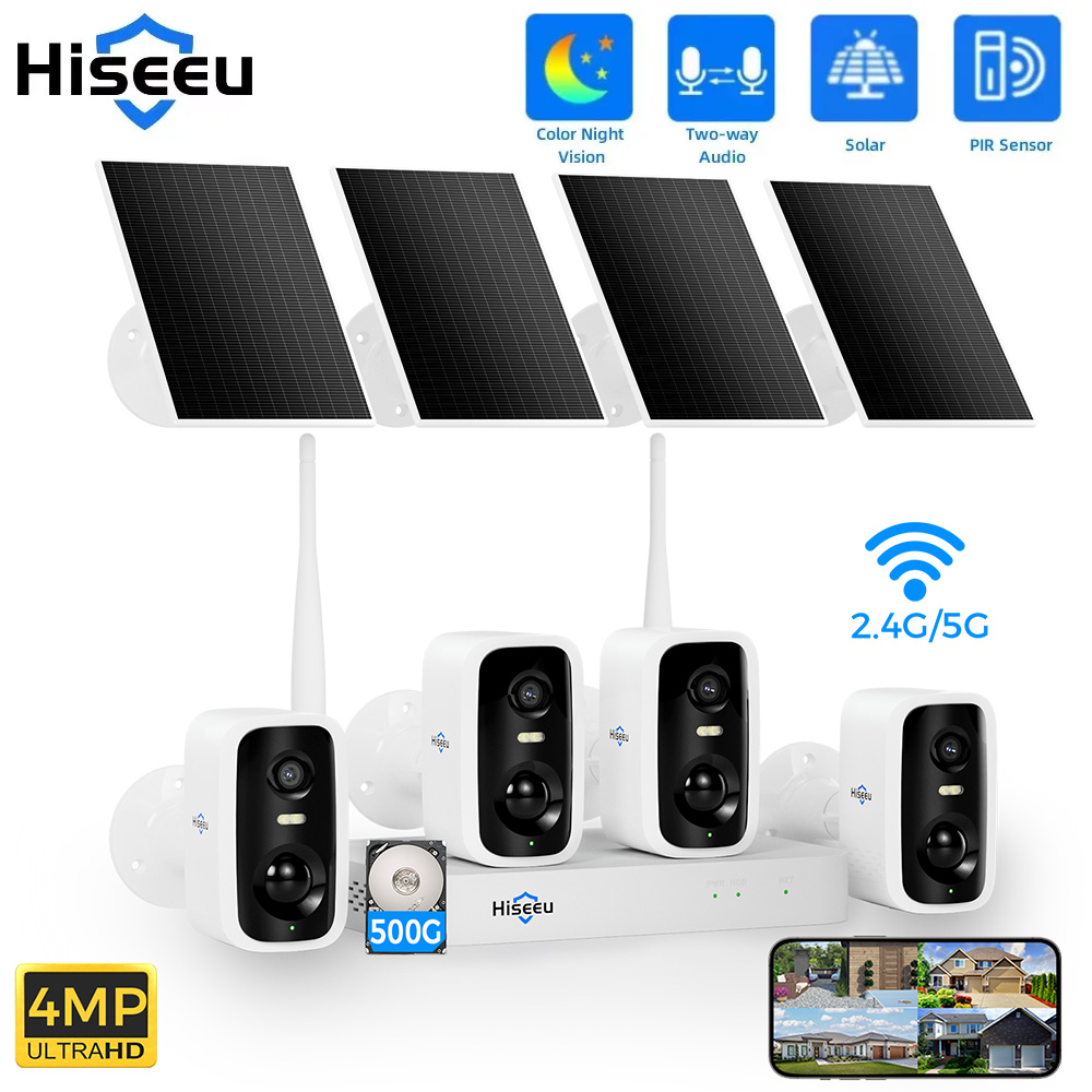 Home Security Kit With Camera - Hiseeu 10-kanałowy NVR 4MP WiFi Zestaw