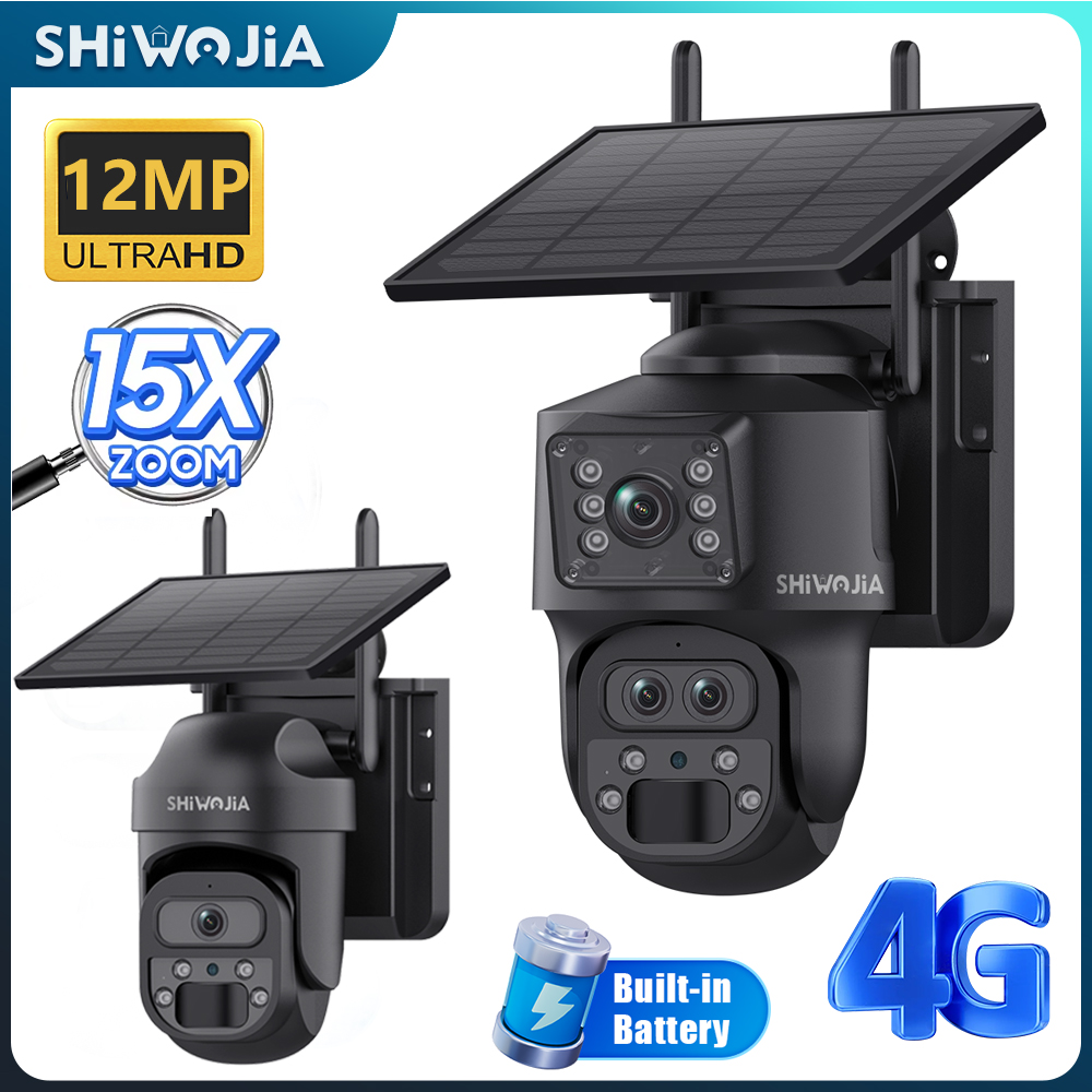 Home Security Outdoor Camera System - Kamera słoneczna SHIWOJIA 15X ZOOM 4G