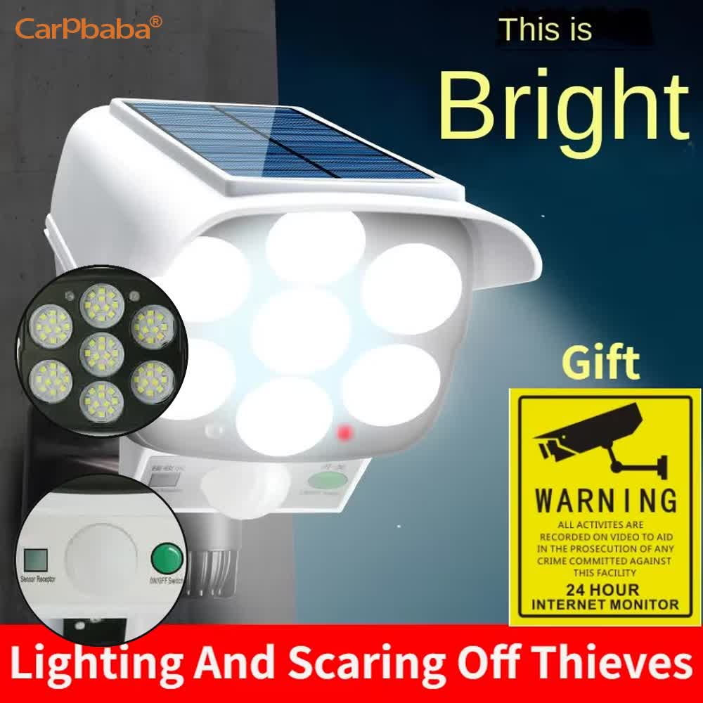 Home Security Cameras Wireless - Zewnętrzna Solarna Lampa Bezpieczeństwa z Czujnikiem